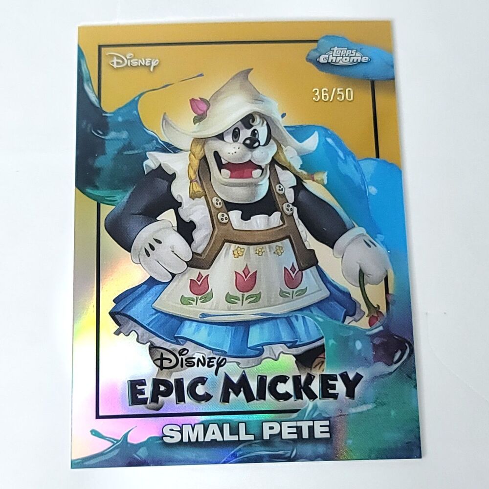 Small Pete Topps 2026 Disney Neon Gold Epic Mickey Limited 36/50